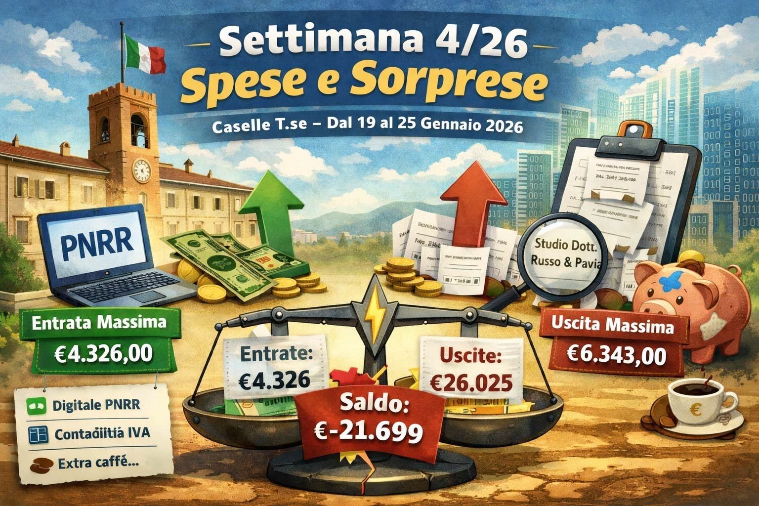Settimana 4/26 – Piccole entrate, tante uscite (e l’economato che non dorme mai)
