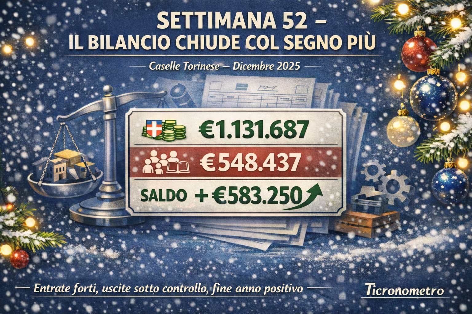Settimana 52: il finale col sorriso (e con un bonifico molto grande)