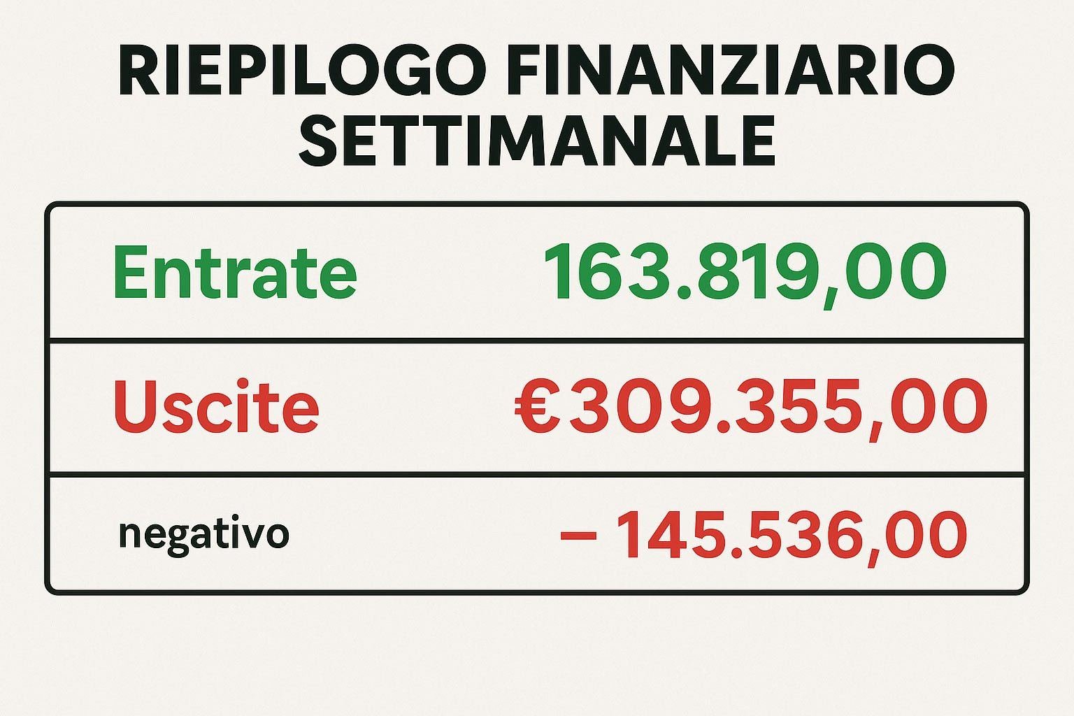 Settimana 48: Caselle spende il doppio di quanto incassa (ma è tutto sotto controllo… più o meno)