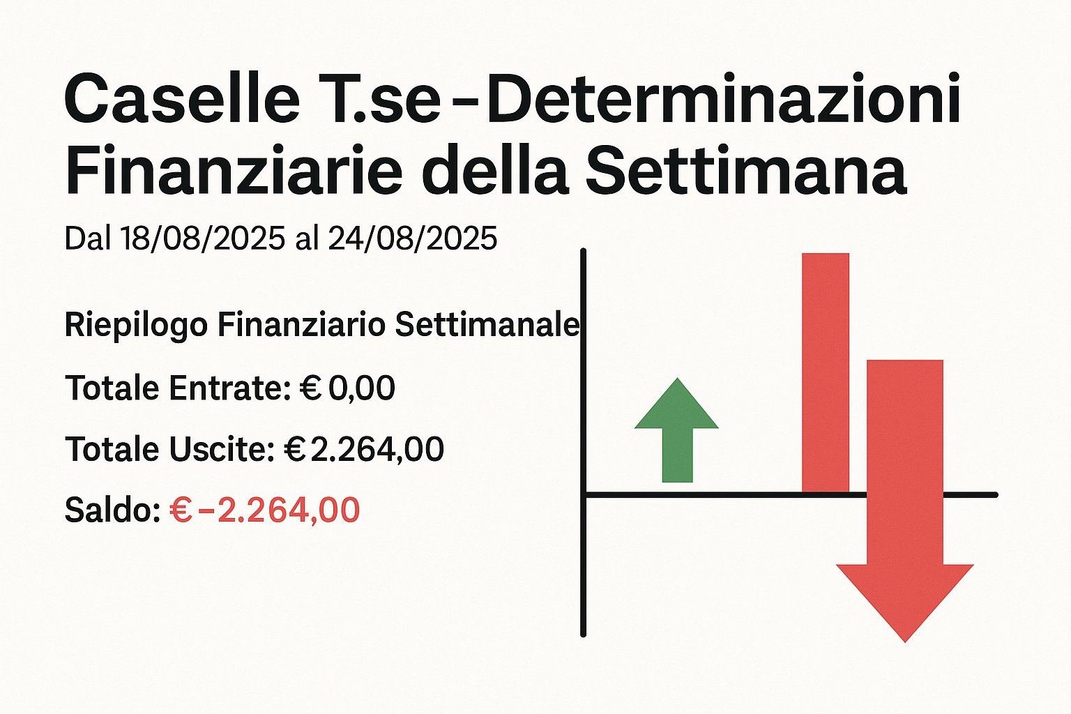 Settimana 34 – Spese essenziali, nessuna entrata: il Comune chiude in rosso... settimanale