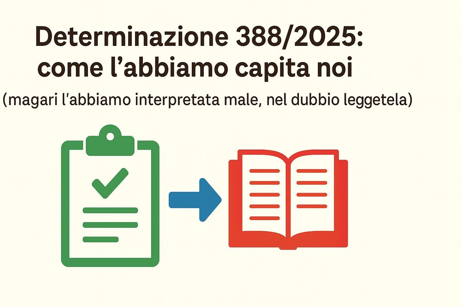 Determinazione 388/2025: come l’abbiamo capita noi (ma se sbagliamo, leggetela voi!)