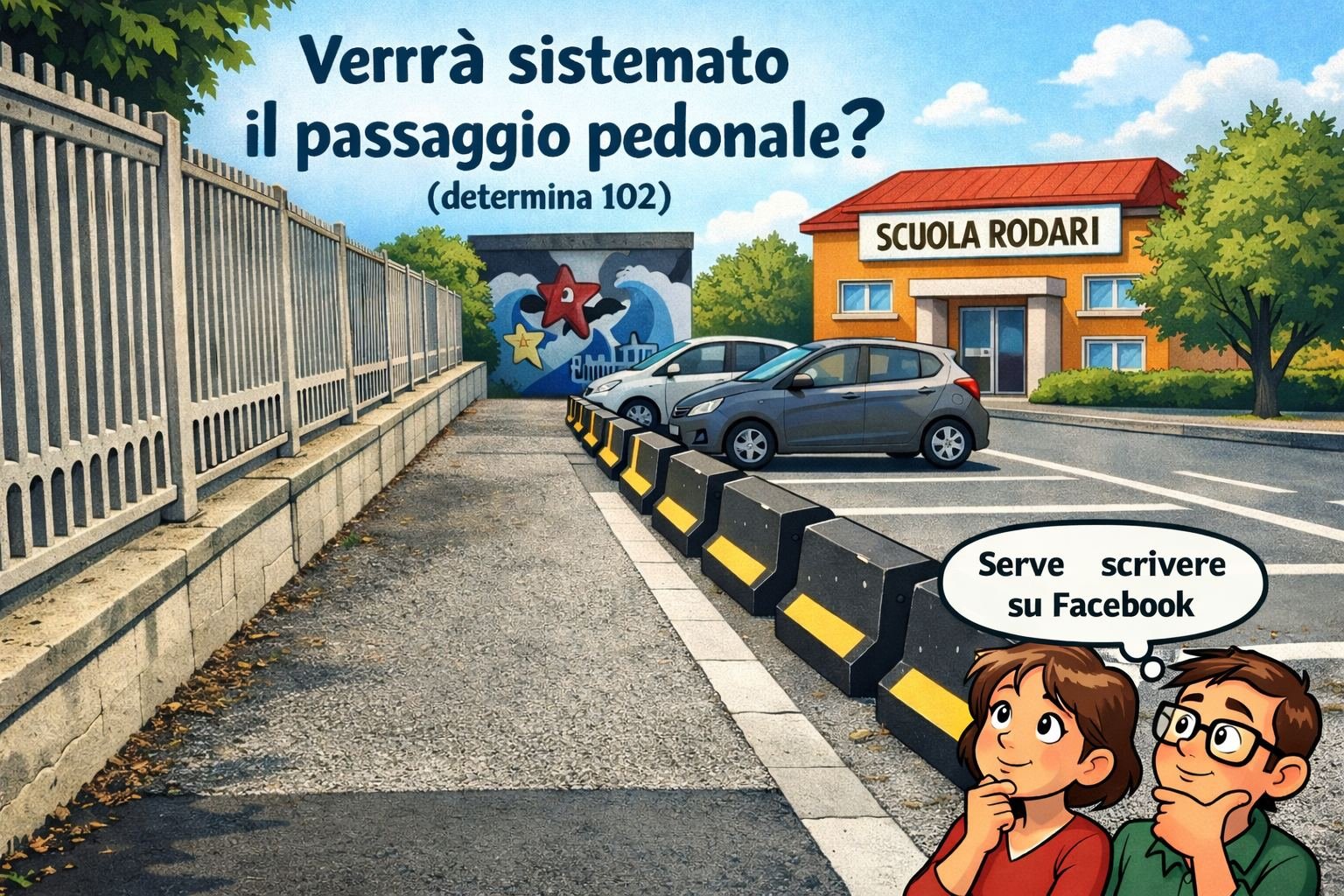 10 febbraio 2026 – Scuola Rodari, il passaggio pedonale (forse) arriva davvero