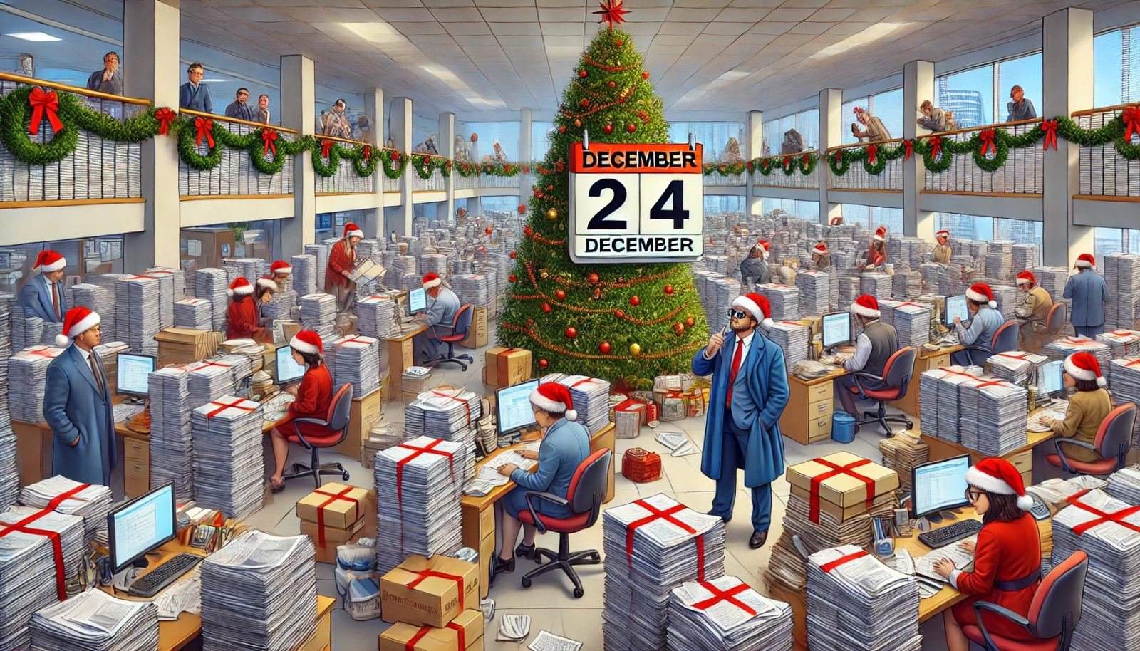 24 Dicembre,Quando la Burocrazia incontra il Natale: Atti Amministrativi del 24 Dicembre tra Carta e Panettoni