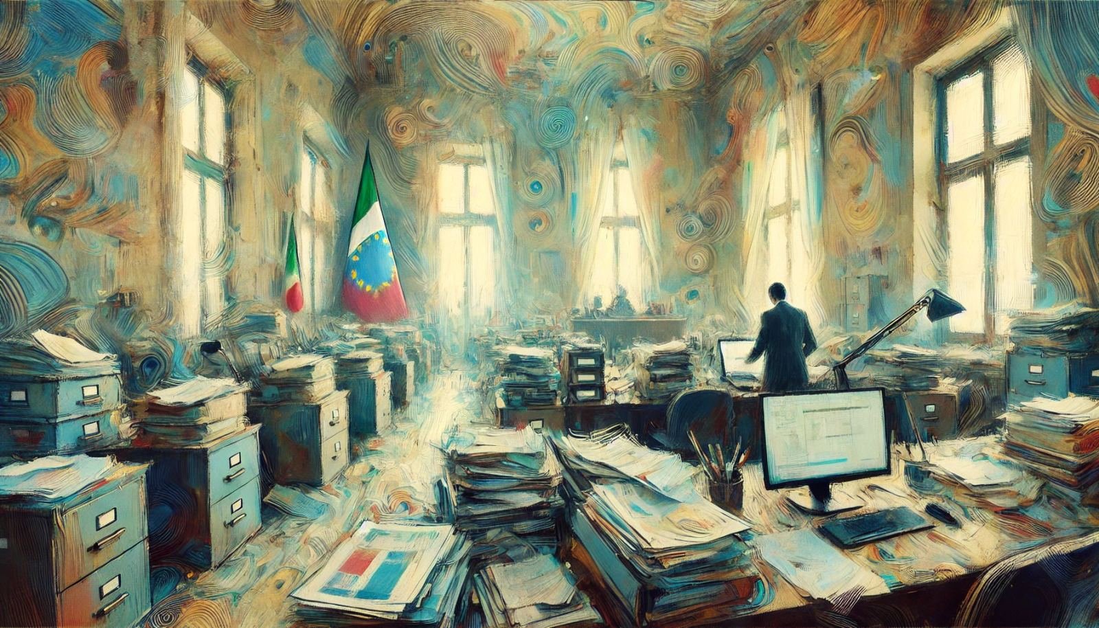 16 Ottobre, Un Viaggio Impressionista tra il Collaudo del Tetto e il Bando per Geometri: Burocrazia Italiana a Colori
