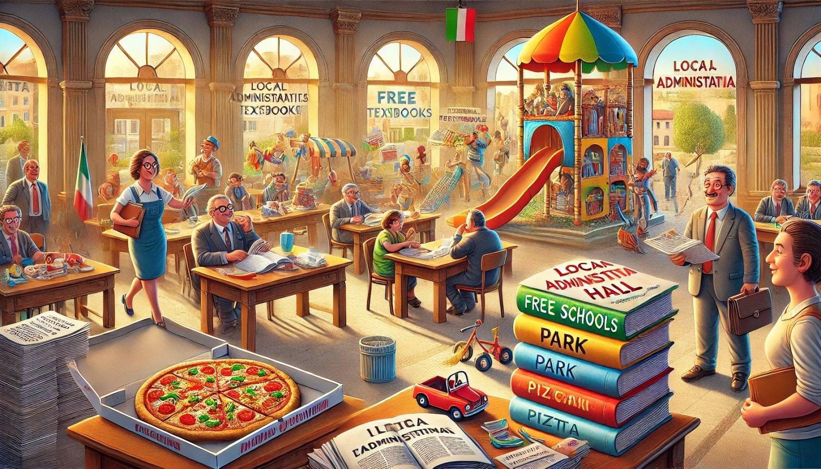 7 Ottobre,Libri, giochi e pizza: l'ironia nascosta negli atti amministrativi di Caselle"