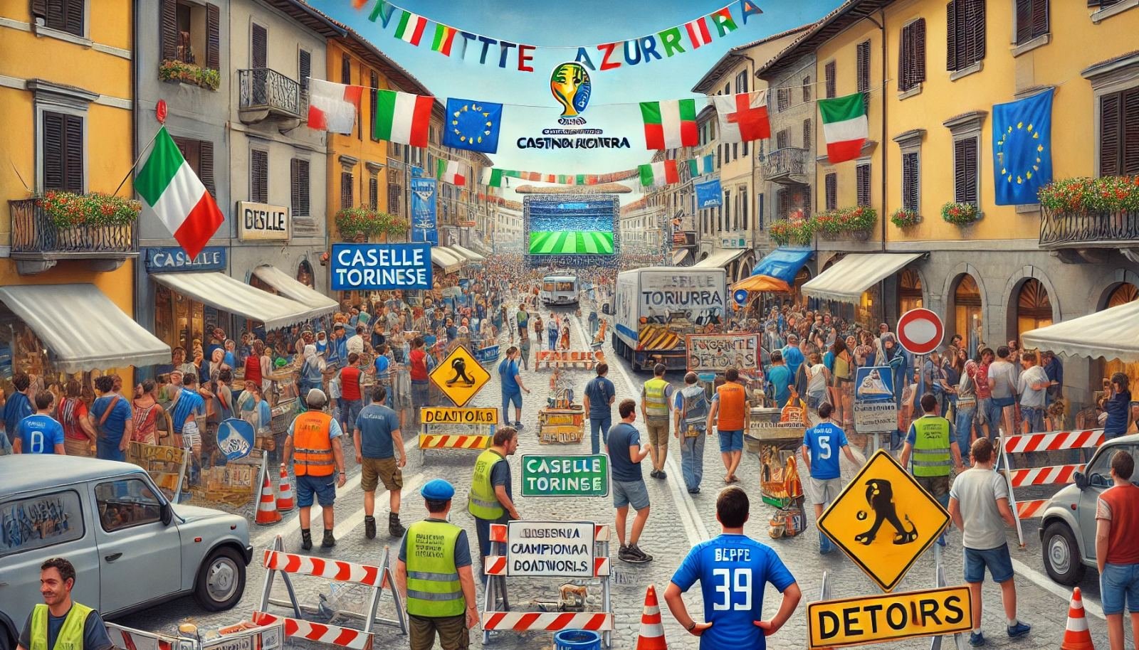 20 giugno, Caselle tra Cantieri e Notte Azzurra: Lavori Stradali e Preparativi per gli Europei