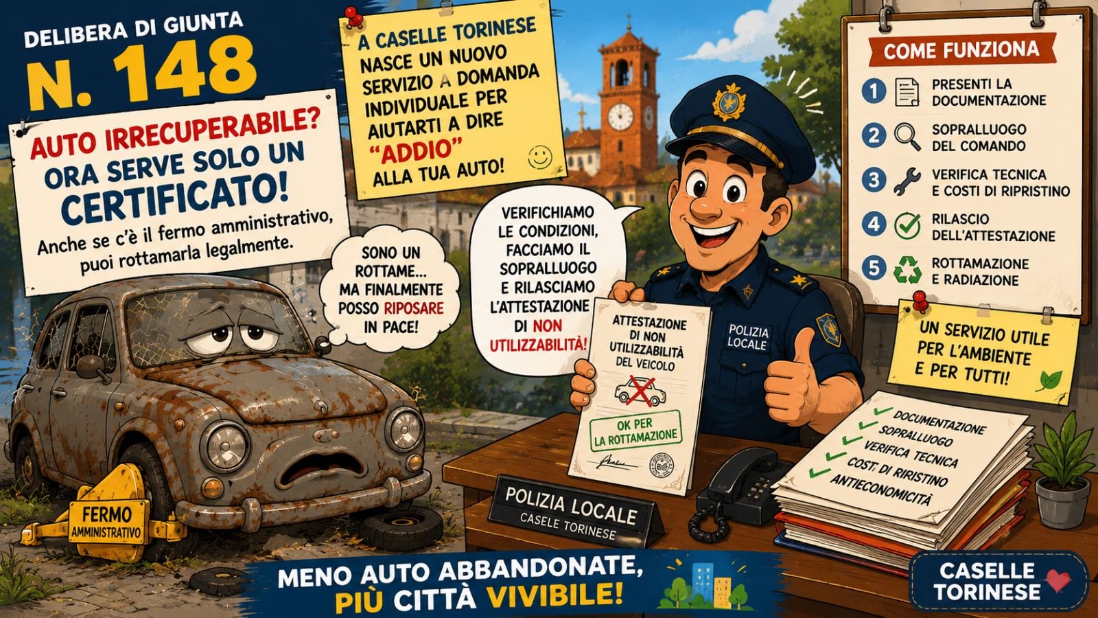 17 Agosto tra telecamere, auto da rottamare e nuovi arrivi: il Comune non va in ferie