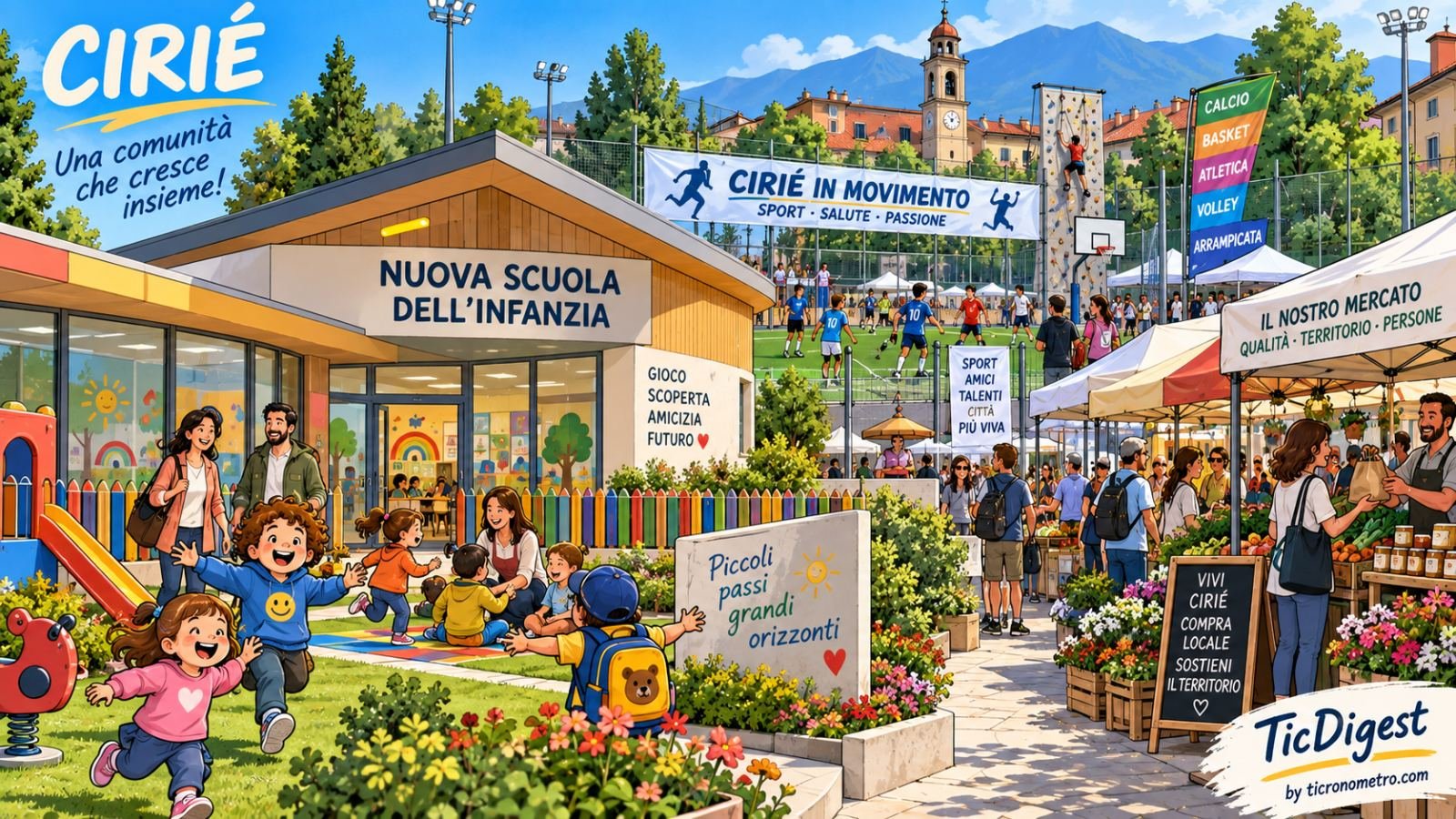 Cirié tra sport, cultura e servizi: inaugurata la nuova scuola dell'infanzia e un weekend ricco di eventi