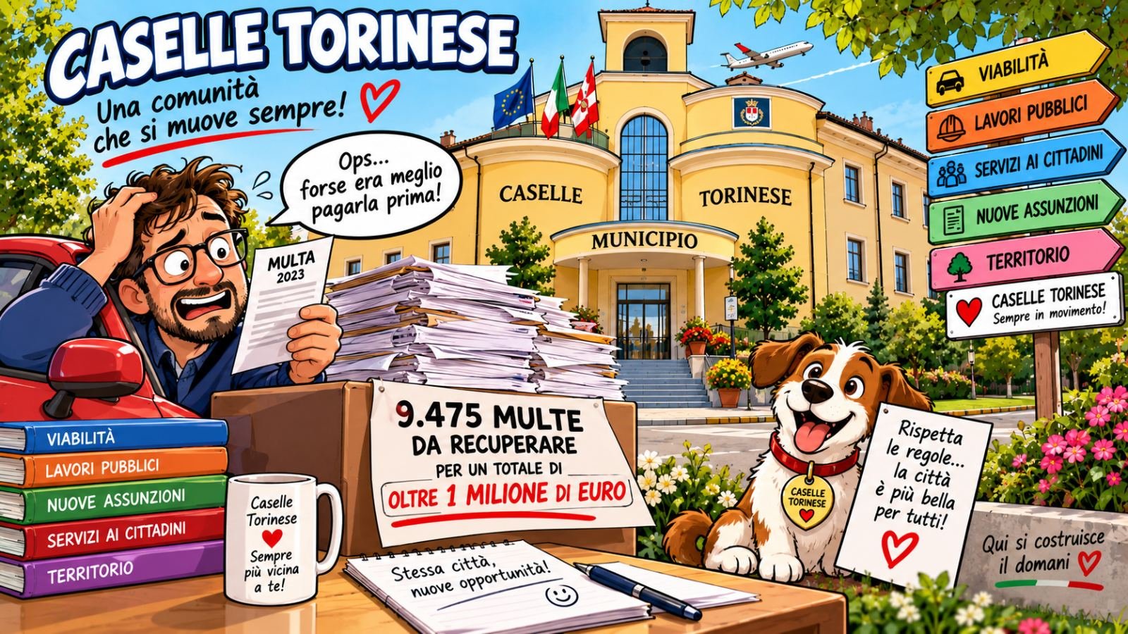 Caselle, 14 settembre 2026: tra cantieri, viabilità, nuove assunzioni e oltre un milione di euro di multe da recuperare