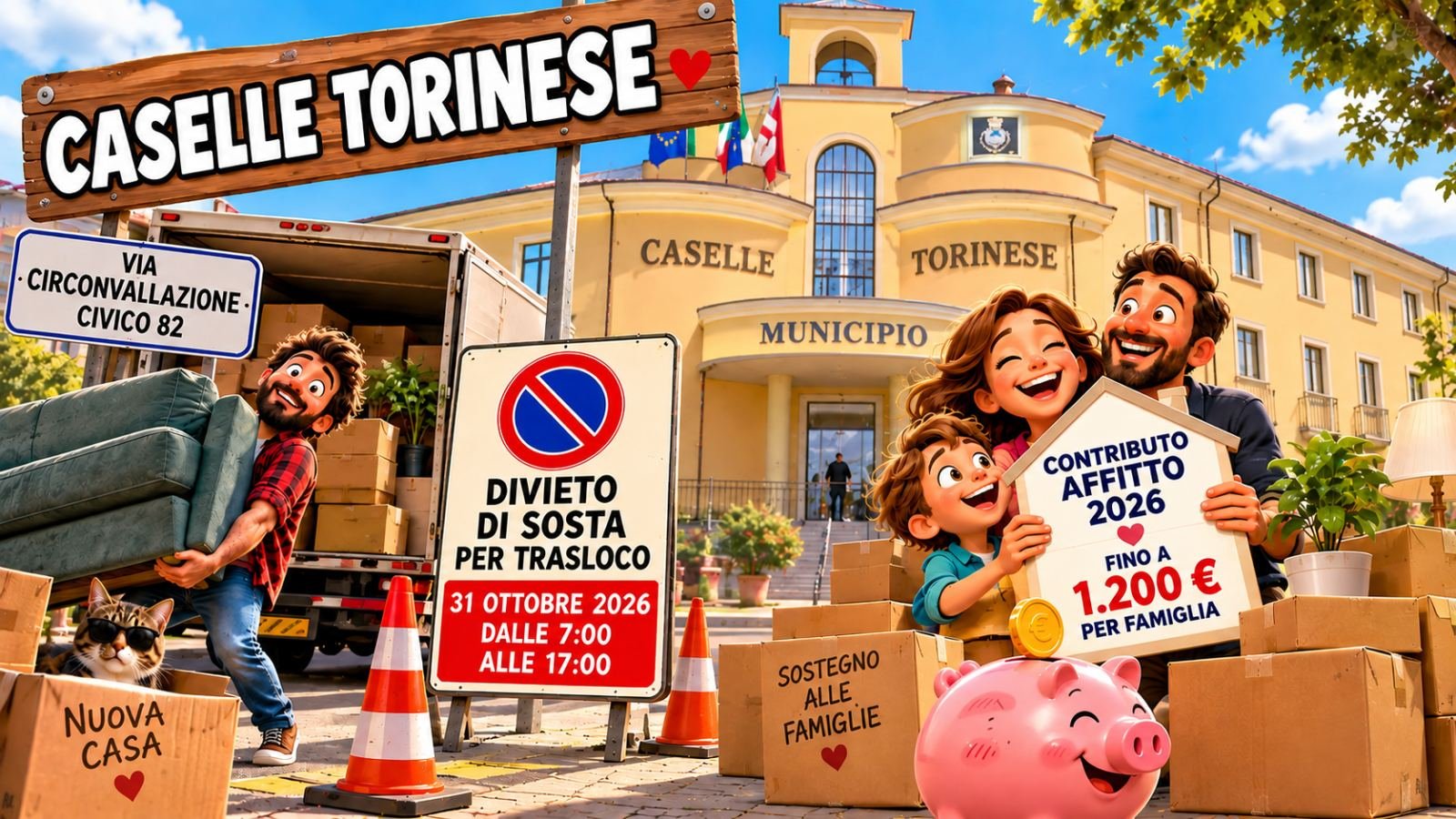 9 Ottobre: il Comune alleggerisce gli affitti, ma per traslocare bisogna fare spazio… anche ai divieti di sosta!