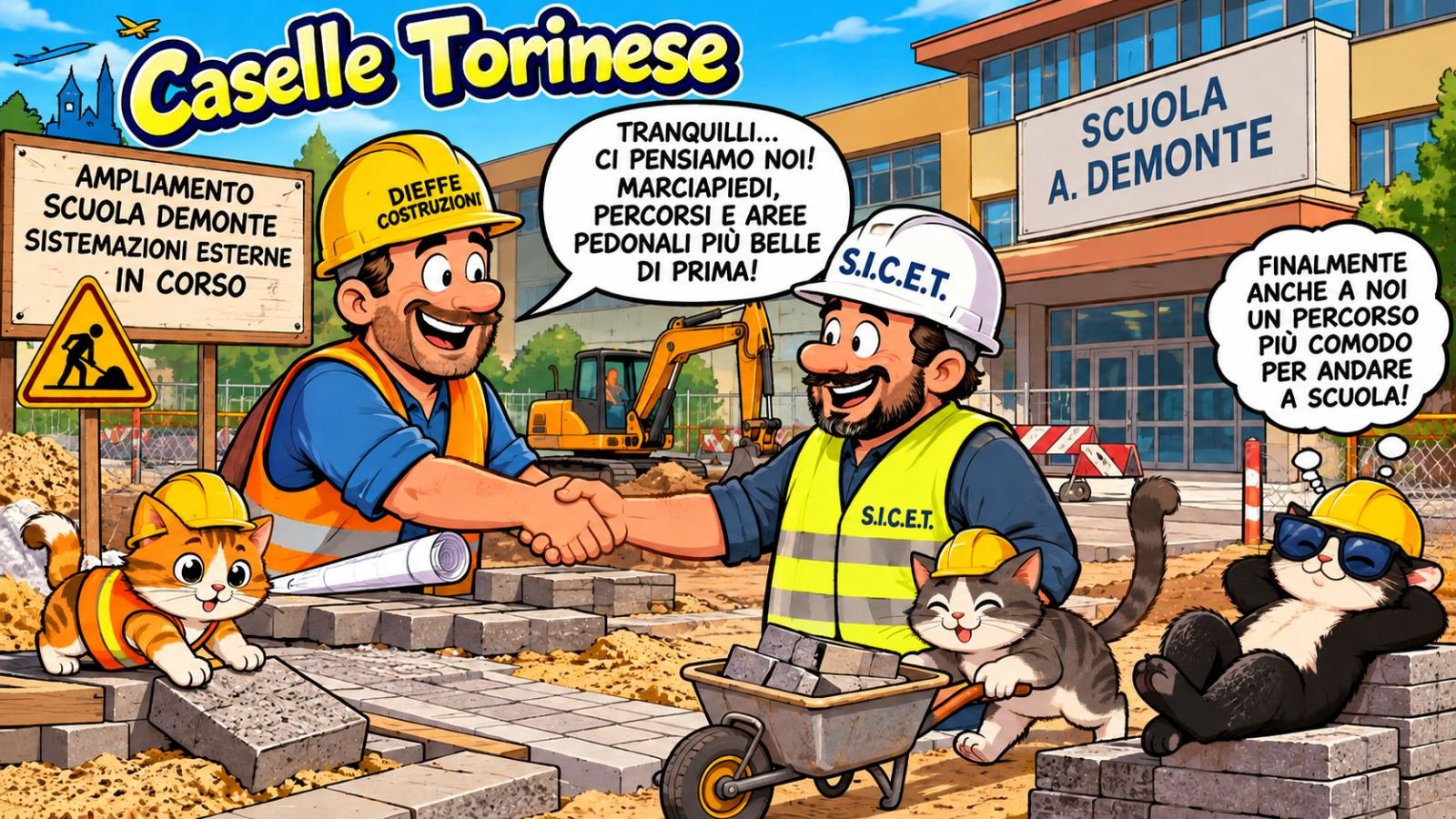 12 Ottobre, si pedala verso l’aeroporto, si rifanno le scuole e persino i gatti si mettono al lavoro!