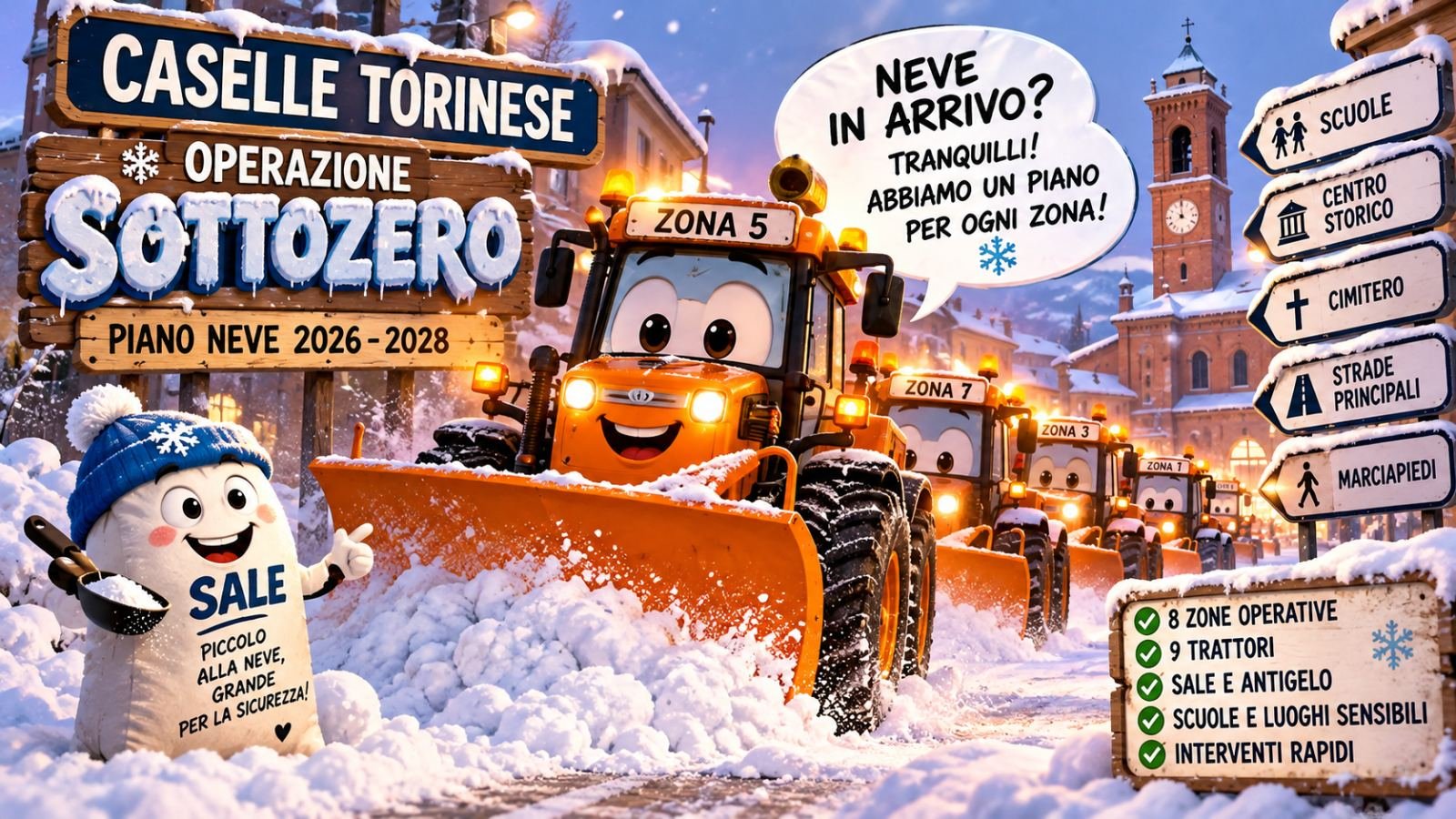 Piano Neve Caselle 2026-2028: regole, costi, penali e il gioco di Ticronometro