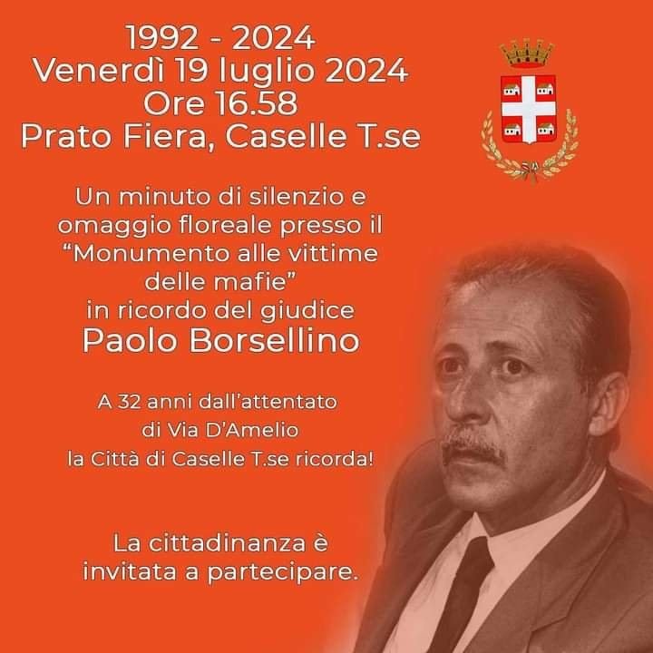 19 luglio 1992, l’attentato di via D’Amelio. Caselle ricorda
