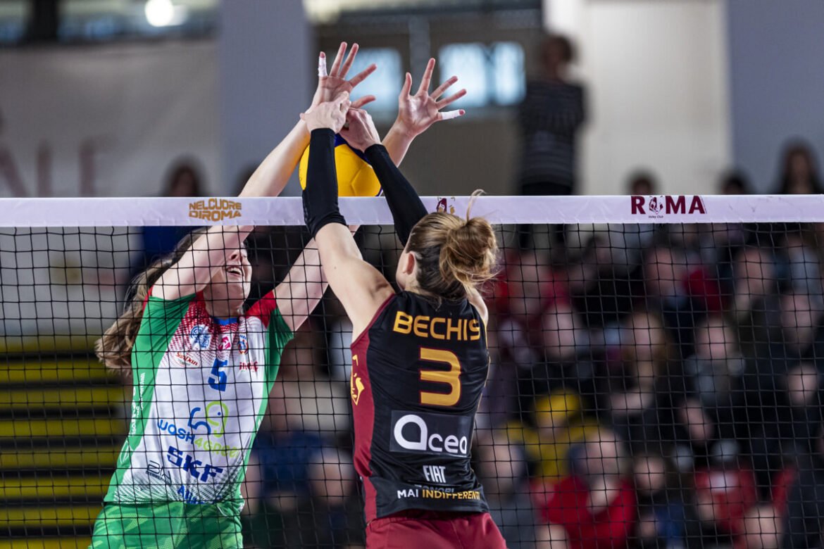 Volley A1 femminile, la Wash4Green Pinerolo raccoglie un punticino a Roma