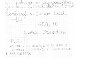La bambina che scrive al presidente di Circoscrizione: «Potete riparare i giochi dei nostri giardini?»