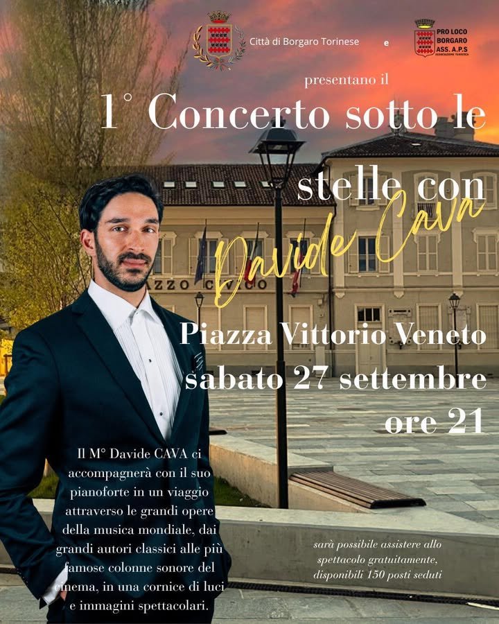 Sabato 27 settembre, Borgaro ospiterà il primo Concerto sotto le stelle con il…