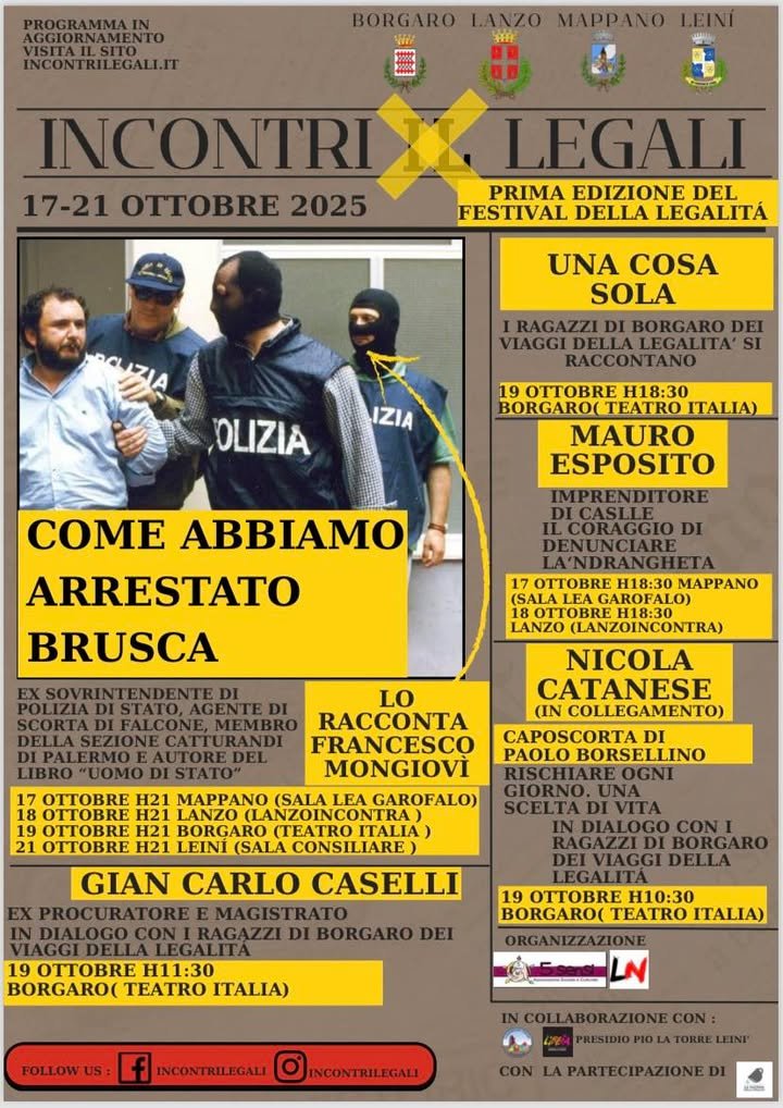 Dal 17 al 21 ottobre i Comuni di Borgaro, Mappano, Leinì e Lanzo ospitano la…