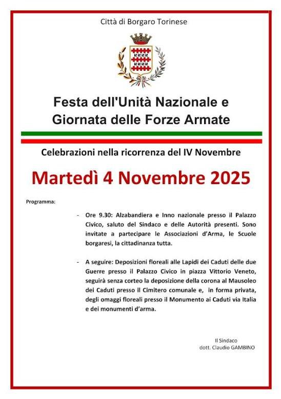 4 Novembre – Festa dell’Unità Nazionale e Giornata delle Forze Armate 🇮🇹 La…